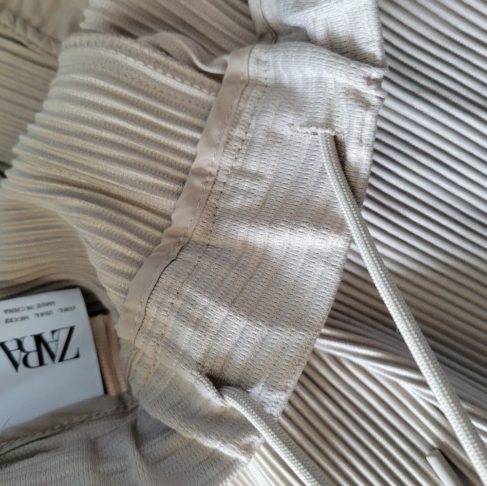 Zara Women's Pull-on Ribbed Pants Grey Size Large NWOT - Picture 6 of 13
